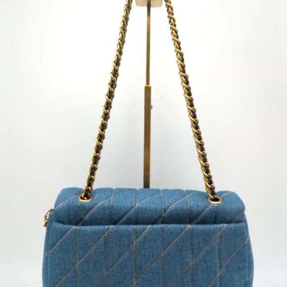 Coach Quilted Tabby 26 Medium Denim Shoulder Bag - Picture 2 of 8